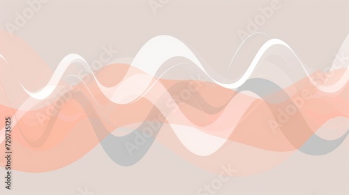 Medical industry background with a calming palette of pastel peach and cool gray, incorporating an abstract heartbeat waveform pattern for a modern and clean look.