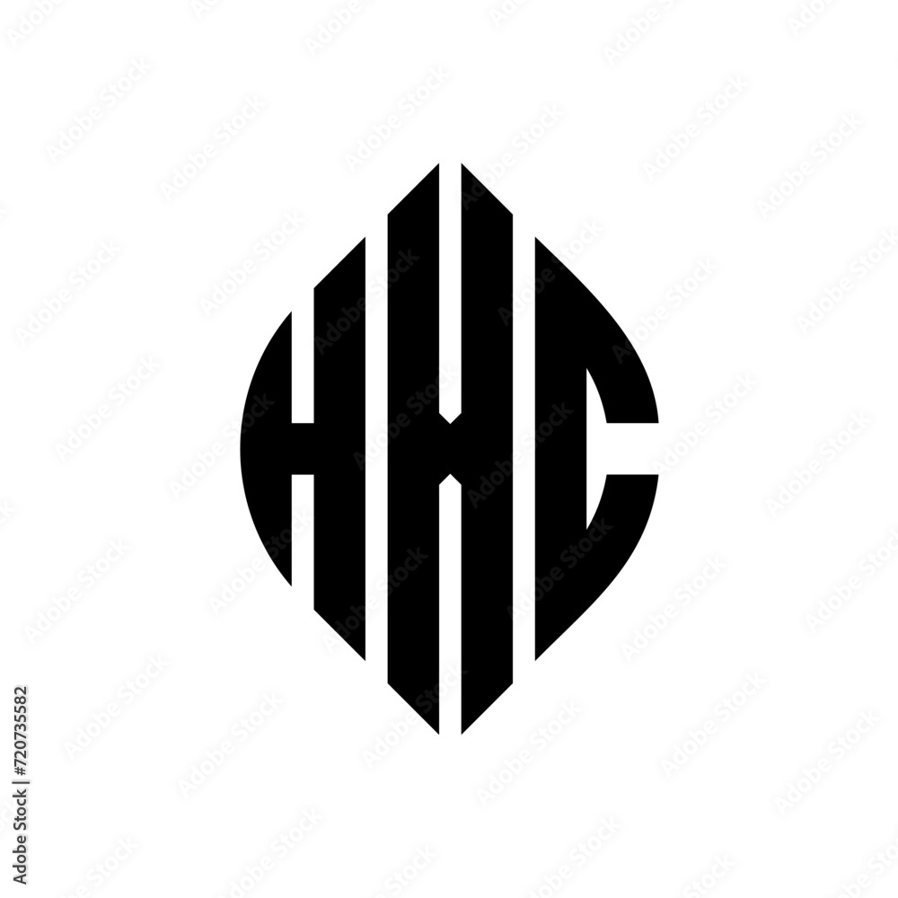HXC circle letter logo design with circle and ellipse shape. HXC ellipse letters with typographic style. The three initials form a circle logo. HXC circle emblem abstract monogram letter mark vector. HXC circle letter logo design with circle and ellipse shape. HXC ellipse letters with typographic style. The three initials form a circle logo. HXC circle emblem abstract monogram letter mark vector.