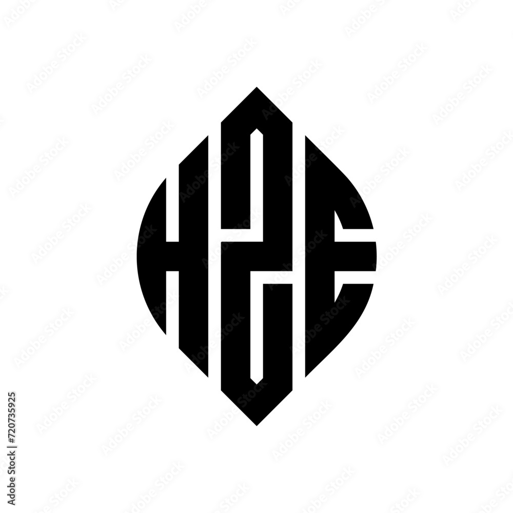 HZE circle letter logo design with circle and ellipse shape. HZE ellipse letters with typographic style. The three initials form a circle logo. HZE circle emblem abstract monogram letter mark vector. HZE circle letter logo design with circle and ellipse shape. HZE ellipse letters with typographic style. The three initials form a circle logo. HZE circle emblem abstract monogram letter mark vector.