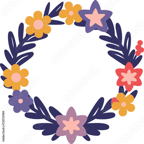 Floral Elegance Vector Wreath IllustrationSeasonal Splendor Wreath Vector Artwork