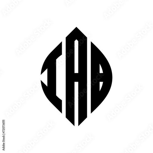 IAB circle letter logo design with circle and ellipse shape. IAB ellipse letters with typographic style. The three initials form a circle logo. IAB circle emblem abstract monogram letter mark vector. photo