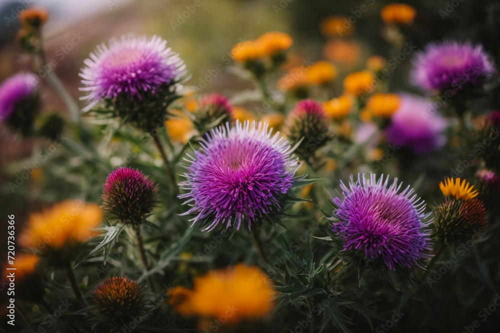 Spring Blossoms Yellow & Purple Flowers Spring Blossoms Yellow & Purple Flowers
