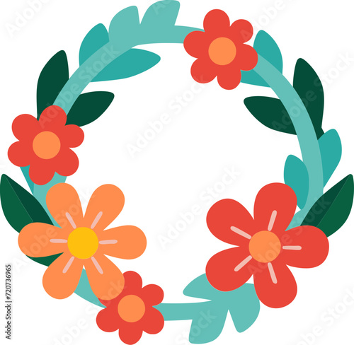Digitalized Wreath Splendor Vector ArtVectorized Rustic Circlets Wreath Illustration