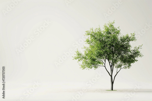 Big green tree on white background, environment concept © Tatiana