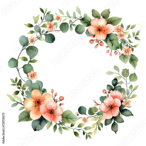 watercolor wedding elegant border isolated