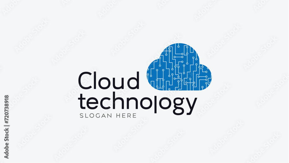 Obraz premium Cloud technology vector logo design template. Cloud computing logo design. logo majesty