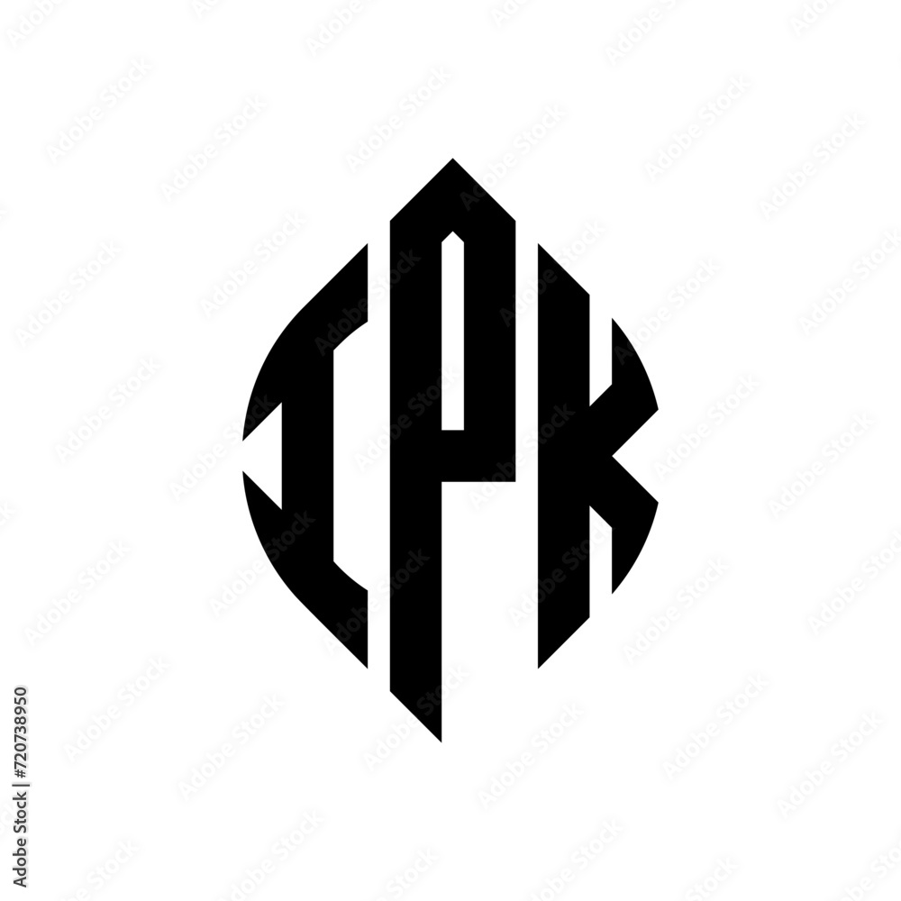 IPK circle letter logo design with circle and ellipse shape. IPK ellipse letters with typographic style. The three initials form a circle logo. IPK circle emblem abstract monogram letter mark vector. IPK circle letter logo design with circle and ellipse shape. IPK ellipse letters with typographic style. The three initials form a circle logo. IPK circle emblem abstract monogram letter mark vector.