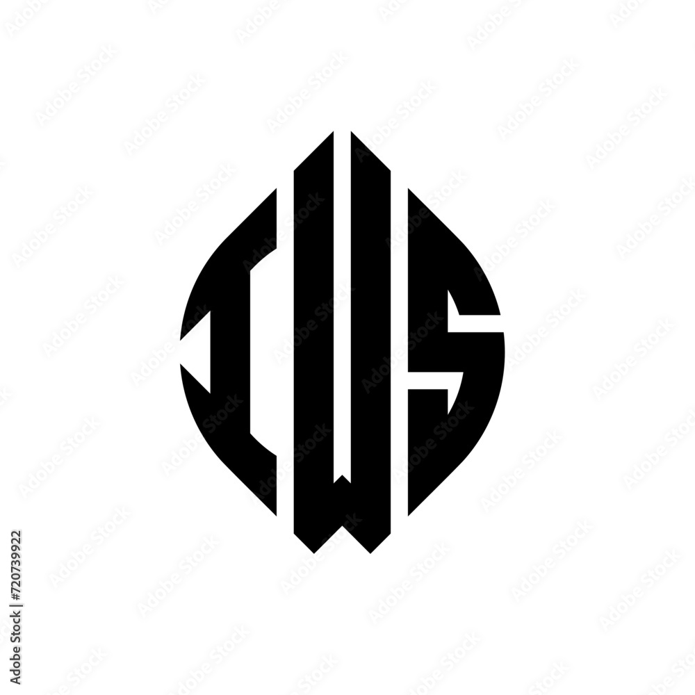 IWS circle letter logo design with circle and ellipse shape. IWS ellipse letters with typographic style. The three initials form a circle logo. IWS circle emblem abstract monogram letter mark vector. IWS circle letter logo design with circle and ellipse shape. IWS ellipse letters with typographic style. The three initials form a circle logo. IWS circle emblem abstract monogram letter mark vector.
