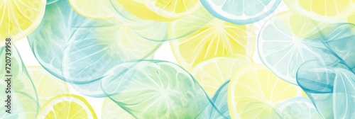 Lemon seamless pattern of blurring lines in different pastel colours  watercolor style