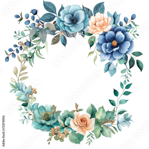 watercolor wedding elegant border isolated