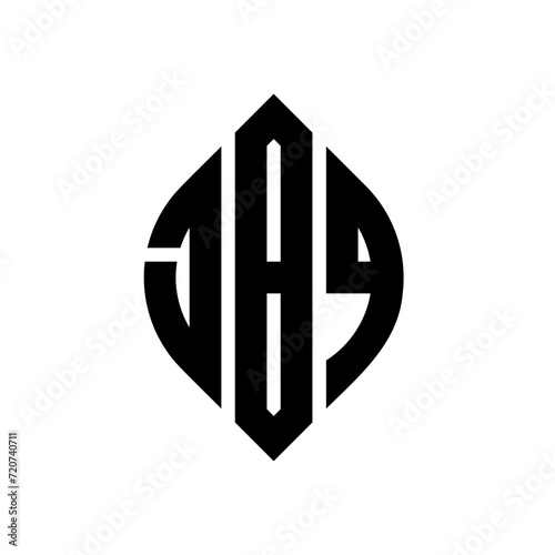 JBQ circle letter logo design with circle and ellipse shape. JBQ ellipse letters with typographic style. The three initials form a circle logo. JBQ circle emblem abstract monogram letter mark vector.