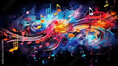 abstract colorful background with notes