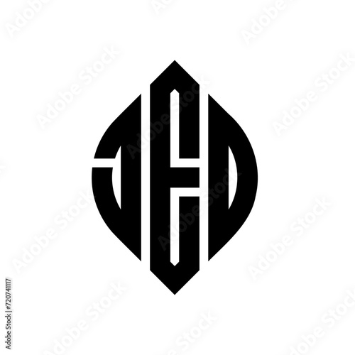 JED circle letter logo design with circle and ellipse shape. JED ellipse letters with typographic style. The three initials form a circle logo. JED circle emblem abstract monogram letter mark vector.