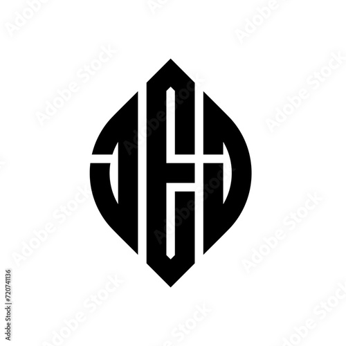 JEJ circle letter logo design with circle and ellipse shape. JEJ ellipse letters with typographic style. The three initials form a circle logo. JEJ circle emblem abstract monogram letter mark vector. photo