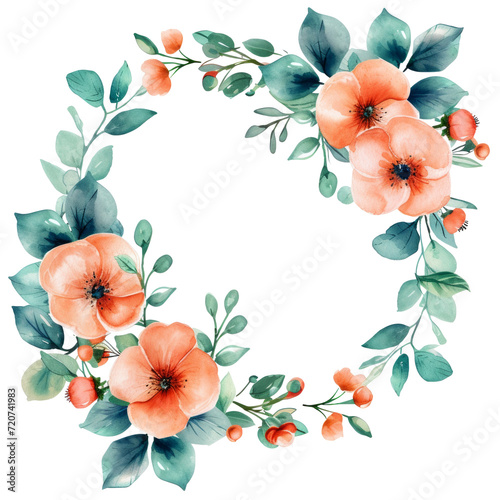 watercolor wedding elegant border isolated
