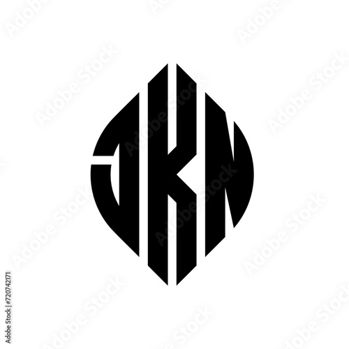 JKN circle letter logo design with circle and ellipse shape. JKN ellipse letters with typographic style. The three initials form a circle logo. JKN circle emblem abstract monogram letter mark vector. photo