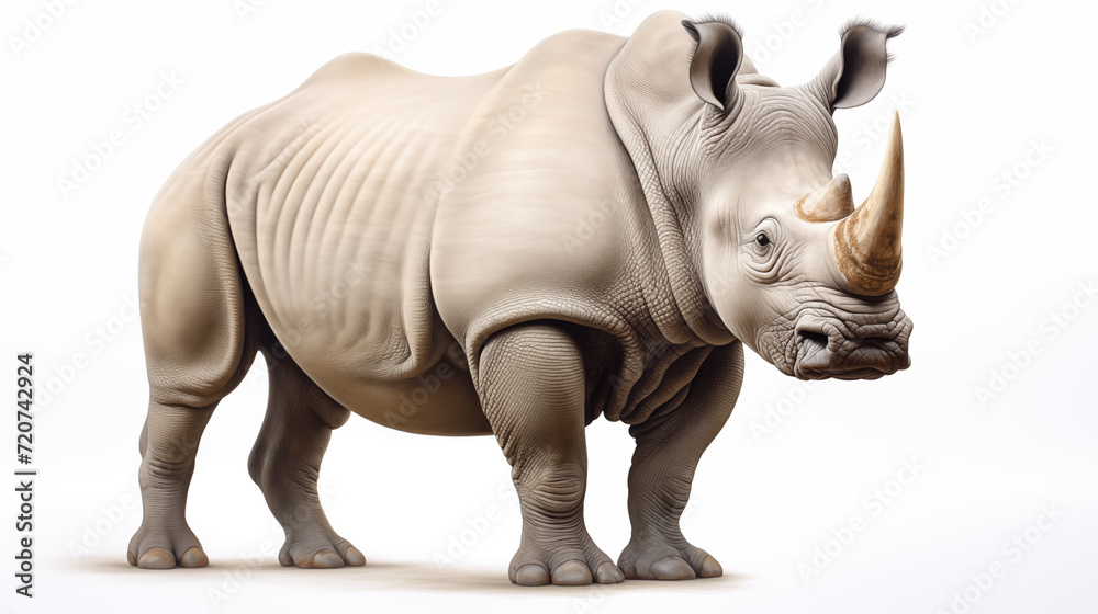 rhinoceros on white background