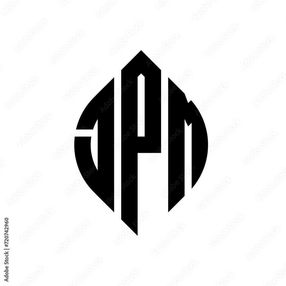 JPM circle letter logo design with circle and ellipse shape. JPM ellipse letters with typographic style. The three initials form a circle logo. JPM circle emblem abstract monogram letter mark vector. JPM circle letter logo design with circle and ellipse shape. JPM ellipse letters with typographic style. The three initials form a circle logo. JPM circle emblem abstract monogram letter mark vector.
