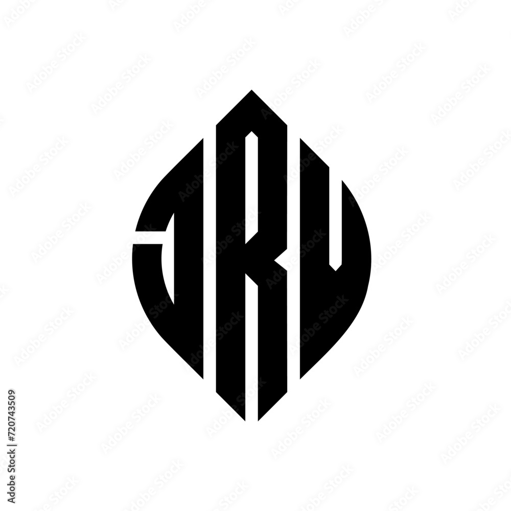 JRV circle letter logo design with circle and ellipse shape. JRV ellipse letters with typographic style. The three initials form a circle logo. JRV circle emblem abstract monogram letter mark vector. JRV circle letter logo design with circle and ellipse shape. JRV ellipse letters with typographic style. The three initials form a circle logo. JRV circle emblem abstract monogram letter mark vector.