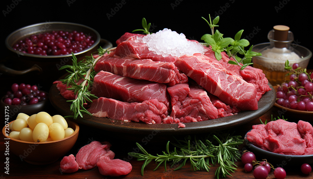 steak, pork, beef, sliced for cooking generated by AI steak, pork, beef, sliced for cooking generated by AI