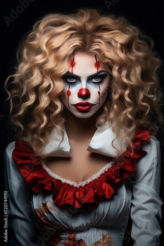 sexy woman dressed as a monster clown
