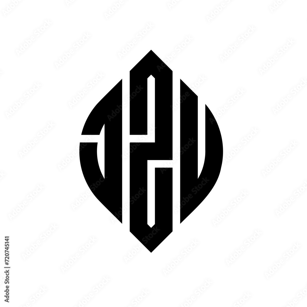 JZU circle letter logo design with circle and ellipse shape. JZU ellipse letters with typographic style. The three initials form a circle logo. JZU circle emblem abstract monogram letter mark vector. JZU circle letter logo design with circle and ellipse shape. JZU ellipse letters with typographic style. The three initials form a circle logo. JZU circle emblem abstract monogram letter mark vector.