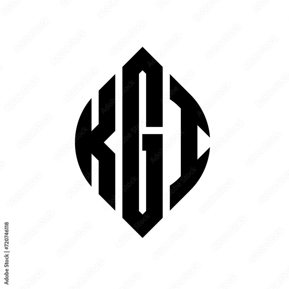 KGI circle letter logo design with circle and ellipse shape. KGI ellipse letters with typographic style. The three initials form a circle logo. KGI circle emblem abstract monogram letter mark vector. KGI circle letter logo design with circle and ellipse shape. KGI ellipse letters with typographic style. The three initials form a circle logo. KGI circle emblem abstract monogram letter mark vector.