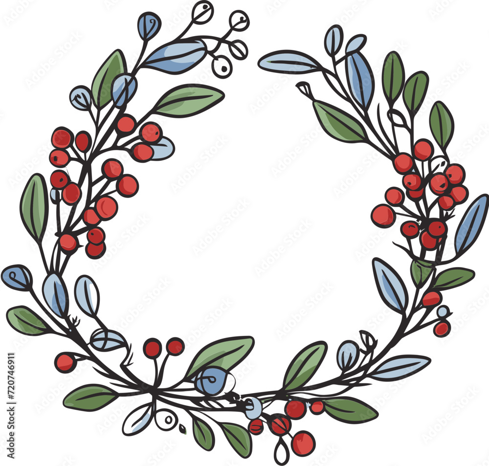 Hand Drawn Holiday WreathsSpring Floral Wreath Bundle