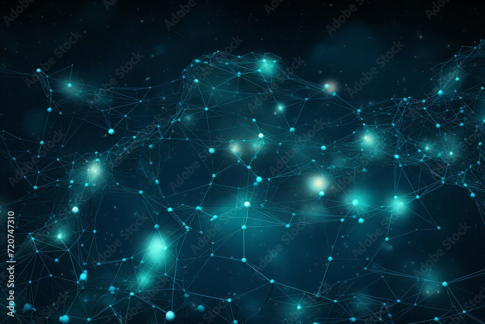 Science background, a sophisticated blend of teal and indigo, featuring an abstract neural network pattern to communicate the complexities and advancements in artificial intelligence Science background, a sophisticated blend of teal and indigo, featuring an abstract neural network pattern to communicate the complexities and advancements in artificial intelligence