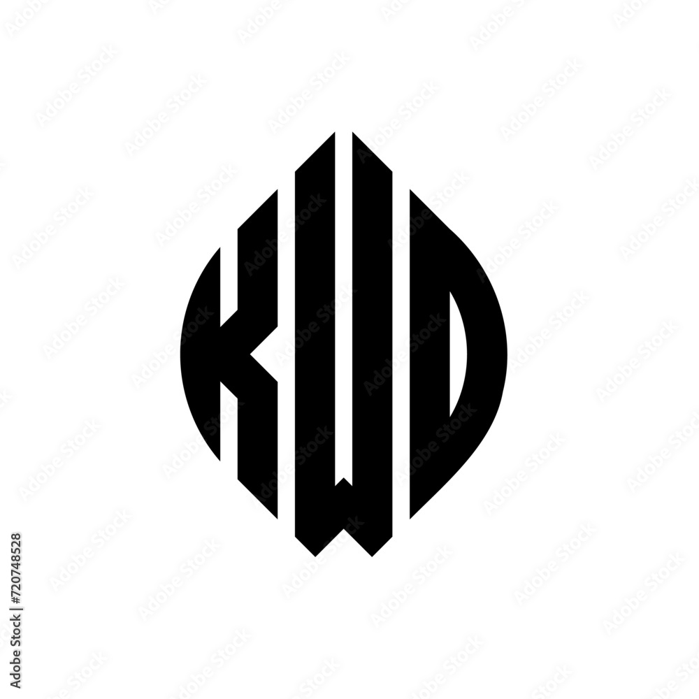 KWO circle letter logo design with circle and ellipse shape. KWO ellipse letters with typographic style. The three initials form a circle logo. KWO circle emblem abstract monogram letter mark vector. KWO circle letter logo design with circle and ellipse shape. KWO ellipse letters with typographic style. The three initials form a circle logo. KWO circle emblem abstract monogram letter mark vector.
