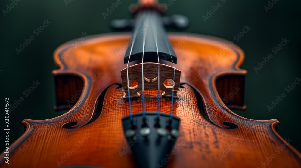 Classic violin close-up with artistic bokeh background Classic violin close-up with artistic bokeh background