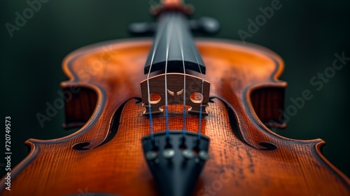 Classic violin close-up with artistic bokeh background