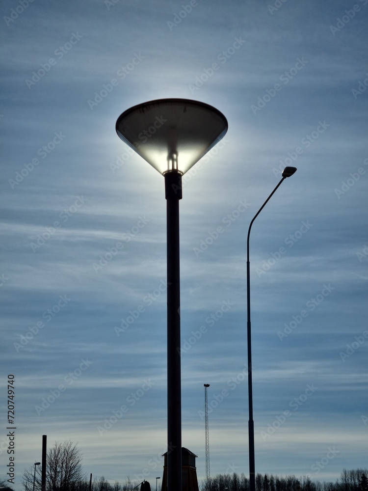 street lamp in the evening