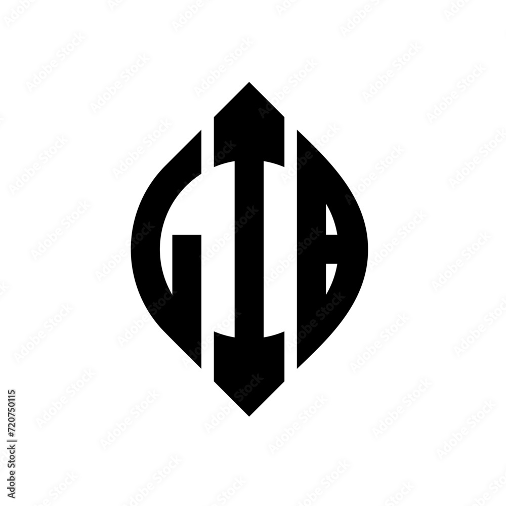 LIB circle letter logo design with circle and ellipse shape. LIB ellipse letters with typographic style. The three initials form a circle logo. LIB circle emblem abstract monogram letter mark vector. LIB circle letter logo design with circle and ellipse shape. LIB ellipse letters with typographic style. The three initials form a circle logo. LIB circle emblem abstract monogram letter mark vector.