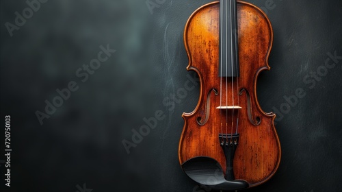 Classic violin on dark background - elegance and musical tradition