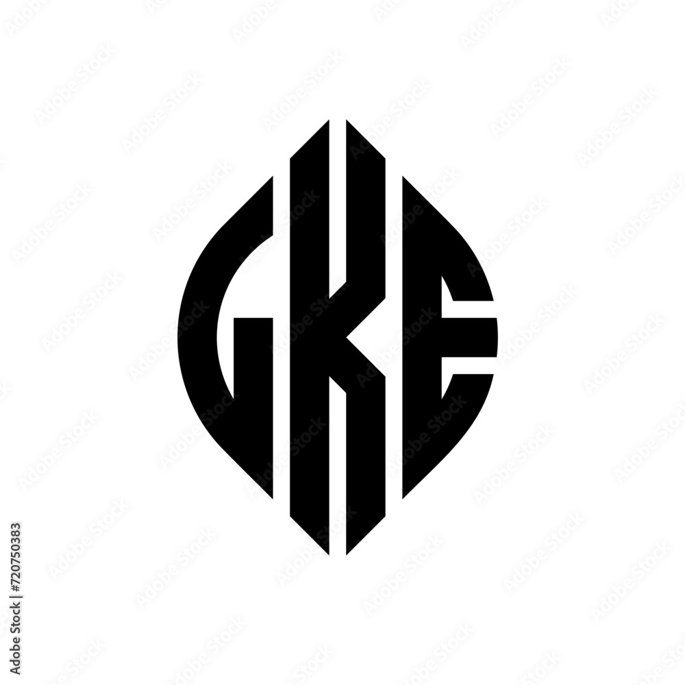 LKE circle letter logo design with circle and ellipse shape. LKE ellipse letters with typographic style. The three initials form a circle logo. LKE circle emblem abstract monogram letter mark vector. LKE circle letter logo design with circle and ellipse shape. LKE ellipse letters with typographic style. The three initials form a circle logo. LKE circle emblem abstract monogram letter mark vector.