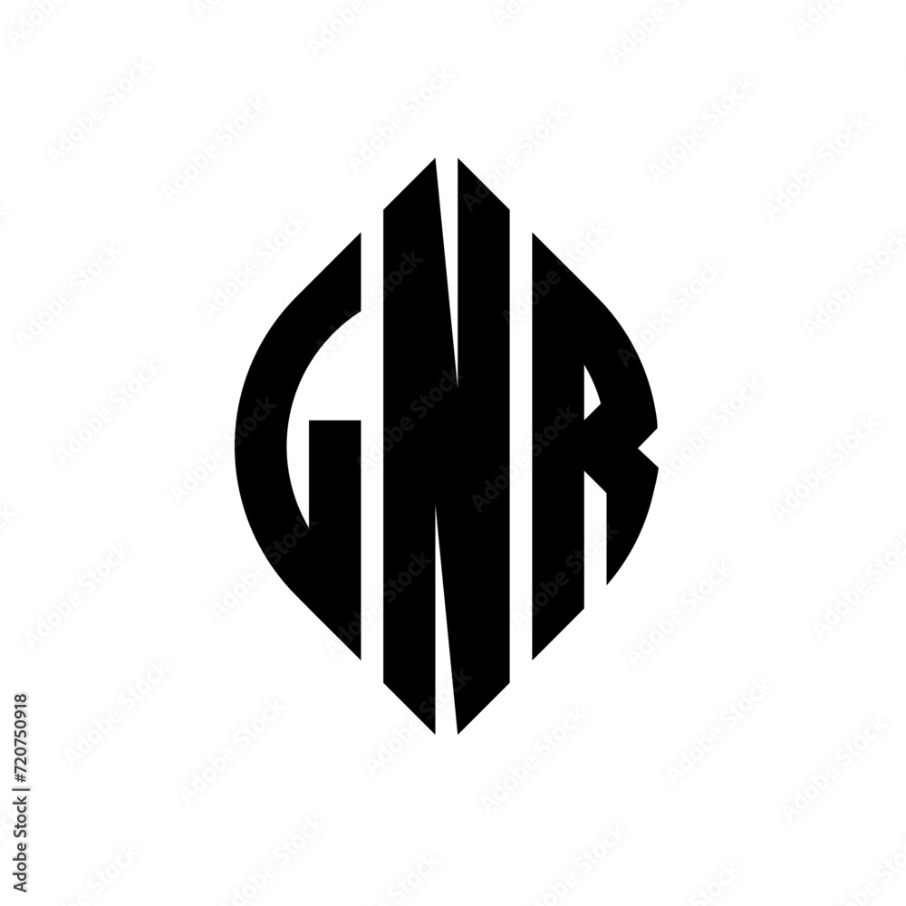 LNR circle letter logo design with circle and ellipse shape. LNR ellipse letters with typographic style. The three initials form a circle logo. LNR circle emblem abstract monogram letter mark vector. LNR circle letter logo design with circle and ellipse shape. LNR ellipse letters with typographic style. The three initials form a circle logo. LNR circle emblem abstract monogram letter mark vector.