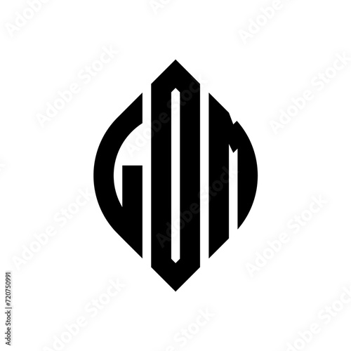 LOM circle letter logo design with circle and ellipse shape. LOM ellipse letters with typographic style. The three initials form a circle logo. LOM circle emblem abstract monogram letter mark vector.