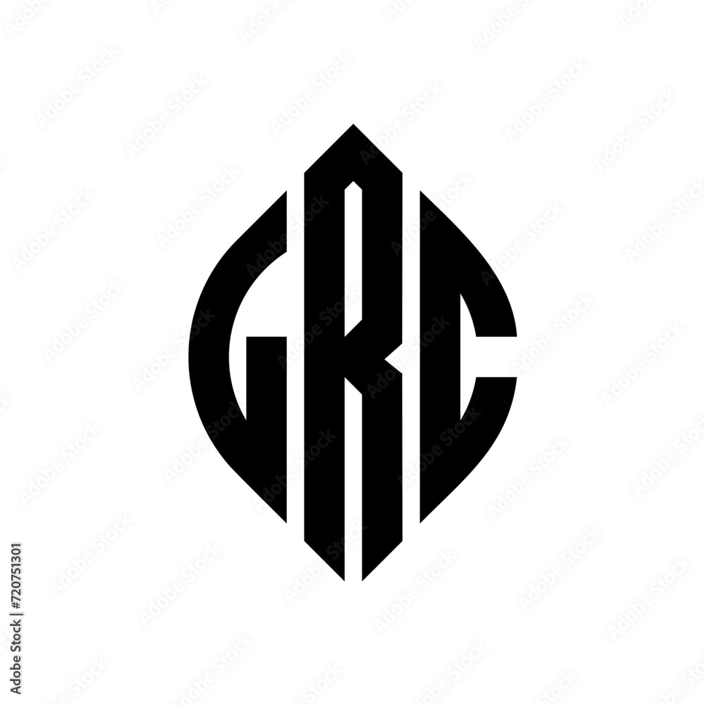 LRC circle letter logo design with circle and ellipse shape. LRC ellipse letters with typographic style. The three initials form a circle logo. LRC circle emblem abstract monogram letter mark vector. LRC circle letter logo design with circle and ellipse shape. LRC ellipse letters with typographic style. The three initials form a circle logo. LRC circle emblem abstract monogram letter mark vector.
