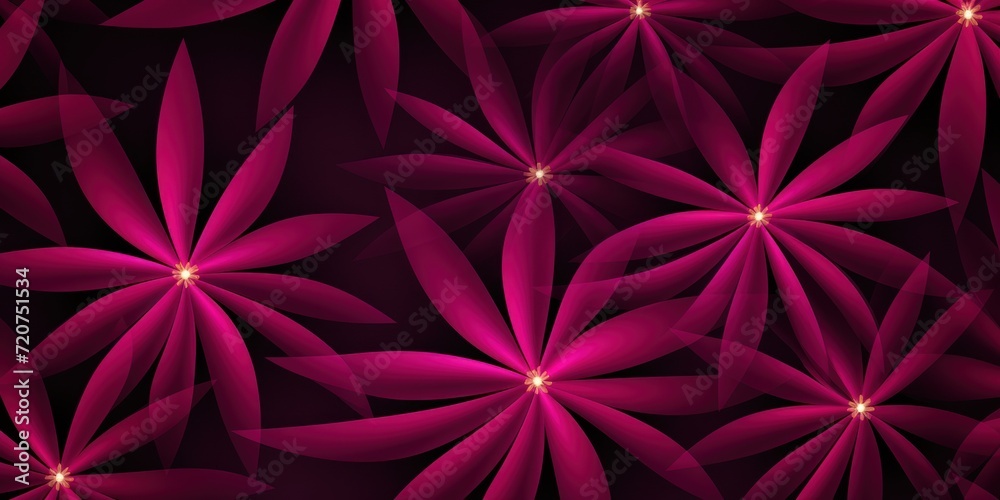 Magenta striking artwork featuring a seamless pattern of stylized minimalist starbursts