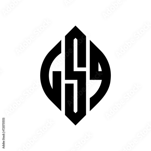 LSQ circle letter logo design with circle and ellipse shape. LSQ ellipse letters with typographic style. The three initials form a circle logo. LSQ circle emblem abstract monogram letter mark vector. photo