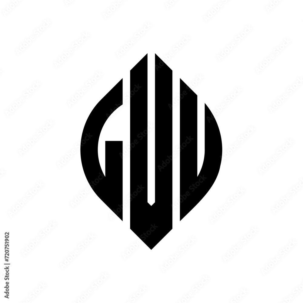 LVU circle letter logo design with circle and ellipse shape. LVU ellipse letters with typographic style. The three initials form a circle logo. LVU circle emblem abstract monogram letter mark vector. LVU circle letter logo design with circle and ellipse shape. LVU ellipse letters with typographic style. The three initials form a circle logo. LVU circle emblem abstract monogram letter mark vector.