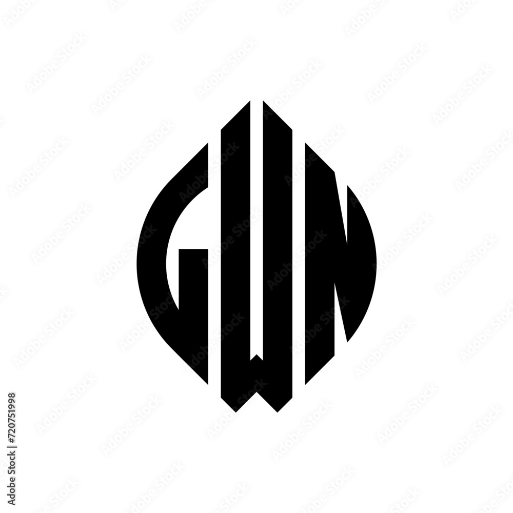 LWN circle letter logo design with circle and ellipse shape. LWN ellipse letters with typographic style. The three initials form a circle logo. LWN circle emblem abstract monogram letter mark vector. LWN circle letter logo design with circle and ellipse shape. LWN ellipse letters with typographic style. The three initials form a circle logo. LWN circle emblem abstract monogram letter mark vector.