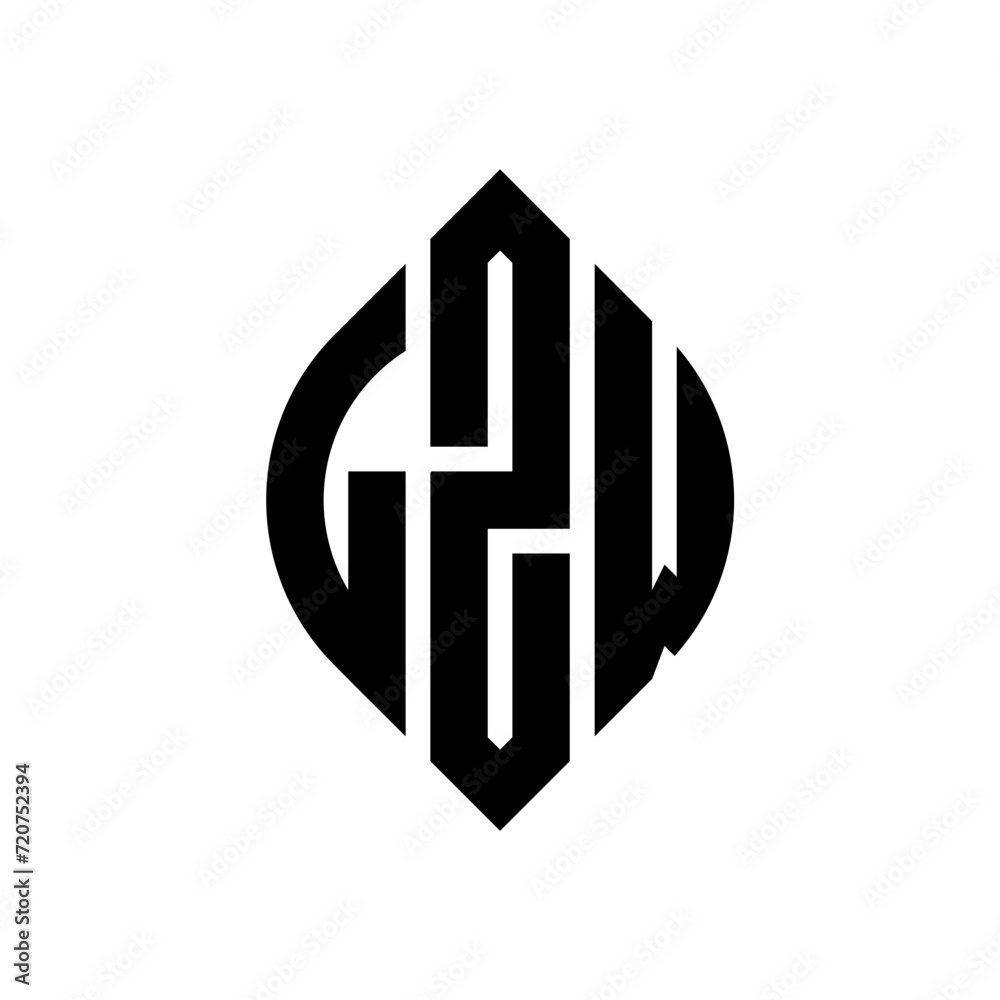 LZW circle letter logo design with circle and ellipse shape. LZW ellipse letters with typographic style. The three initials form a circle logo. LZW circle emblem abstract monogram letter mark vector. LZW circle letter logo design with circle and ellipse shape. LZW ellipse letters with typographic style. The three initials form a circle logo. LZW circle emblem abstract monogram letter mark vector.