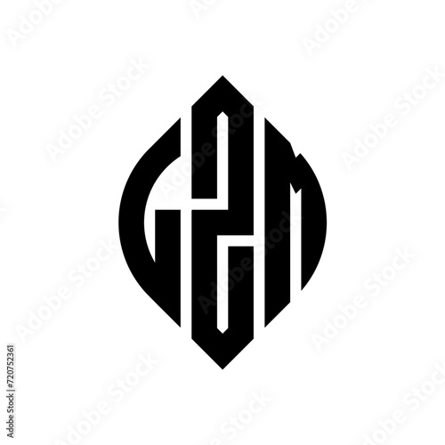 LZM circle letter logo design with circle and ellipse shape. LZM ellipse letters with typographic style. The three initials form a circle logo. LZM circle emblem abstract monogram letter mark vector. photo