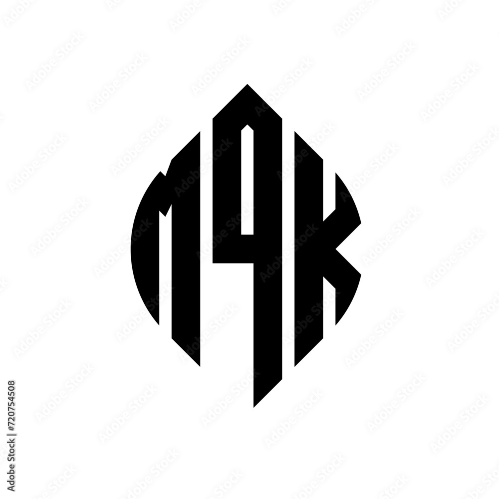 MQK circle letter logo design with circle and ellipse shape. MQK ellipse letters with typographic style. The three initials form a circle logo. MQK circle emblem abstract monogram letter mark vector. MQK circle letter logo design with circle and ellipse shape. MQK ellipse letters with typographic style. The three initials form a circle logo. MQK circle emblem abstract monogram letter mark vector.