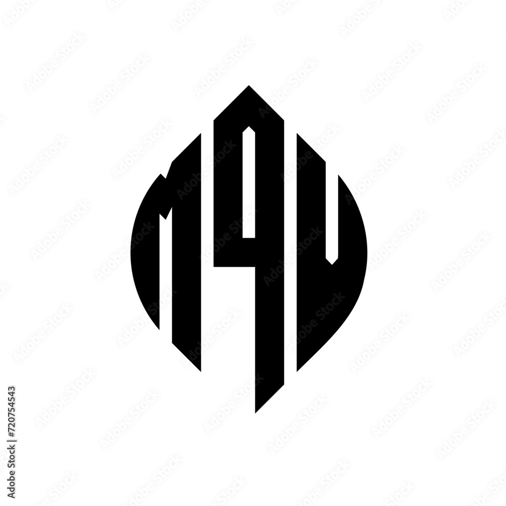 MQV circle letter logo design with circle and ellipse shape. MQV ellipse letters with typographic style. The three initials form a circle logo. MQV circle emblem abstract monogram letter mark vector. MQV circle letter logo design with circle and ellipse shape. MQV ellipse letters with typographic style. The three initials form a circle logo. MQV circle emblem abstract monogram letter mark vector.