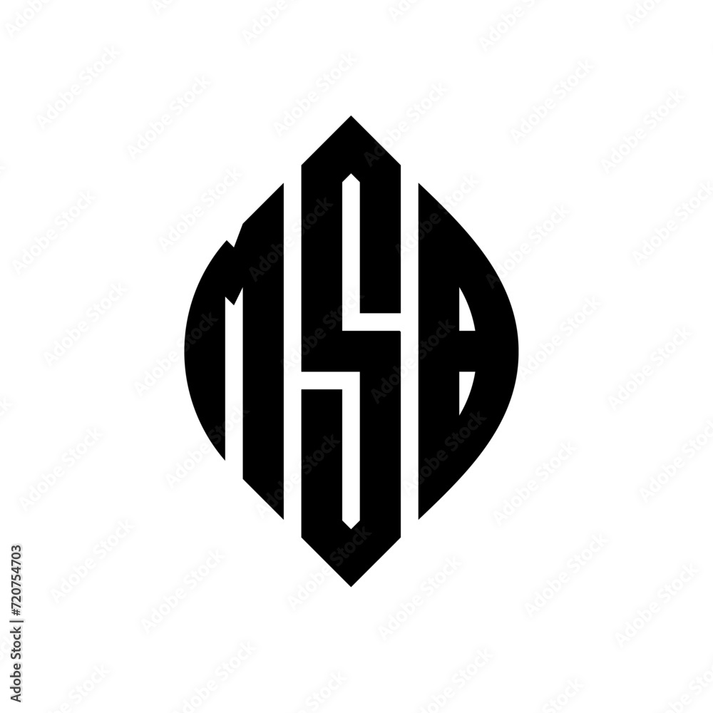 MSB circle letter logo design with circle and ellipse shape. MSB ...