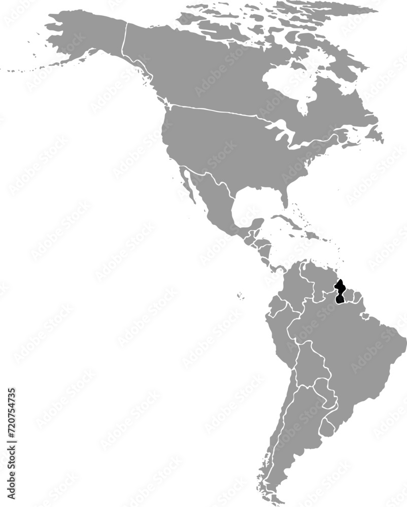 GUYANA MAP WITH AMERICAN CONTINENT MAP GUYANA MAP WITH AMERICAN CONTINENT MAP