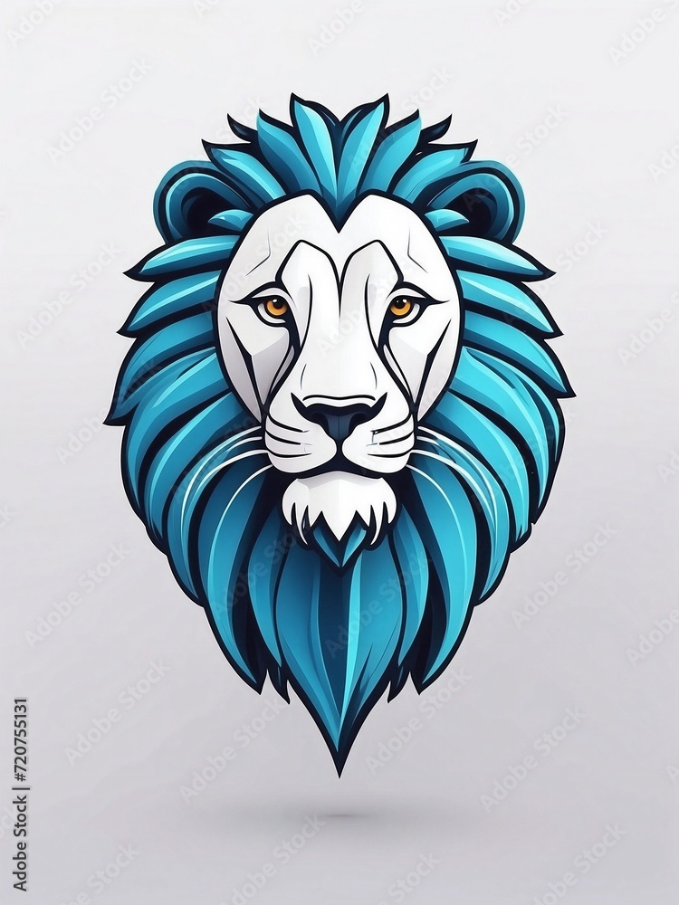 Obraz premium 3D lion logo vector lines on isolated background